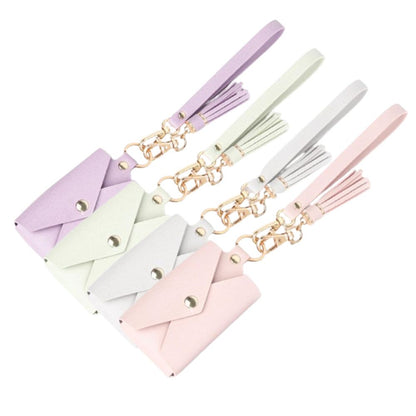 [CLEARANCE] Pikxi Mini Snap Button Tassel Leather Wallet for Instax Mini Film & Card Holder with Wrist Loop - Purple