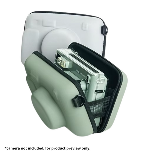 Pikxi EVA Hard Case Protective Sling Bag for Instax Wide 400 / 210 / 300 and LOMO Instant Camera Impact and Scratchproof for Photography | Green, Gray White