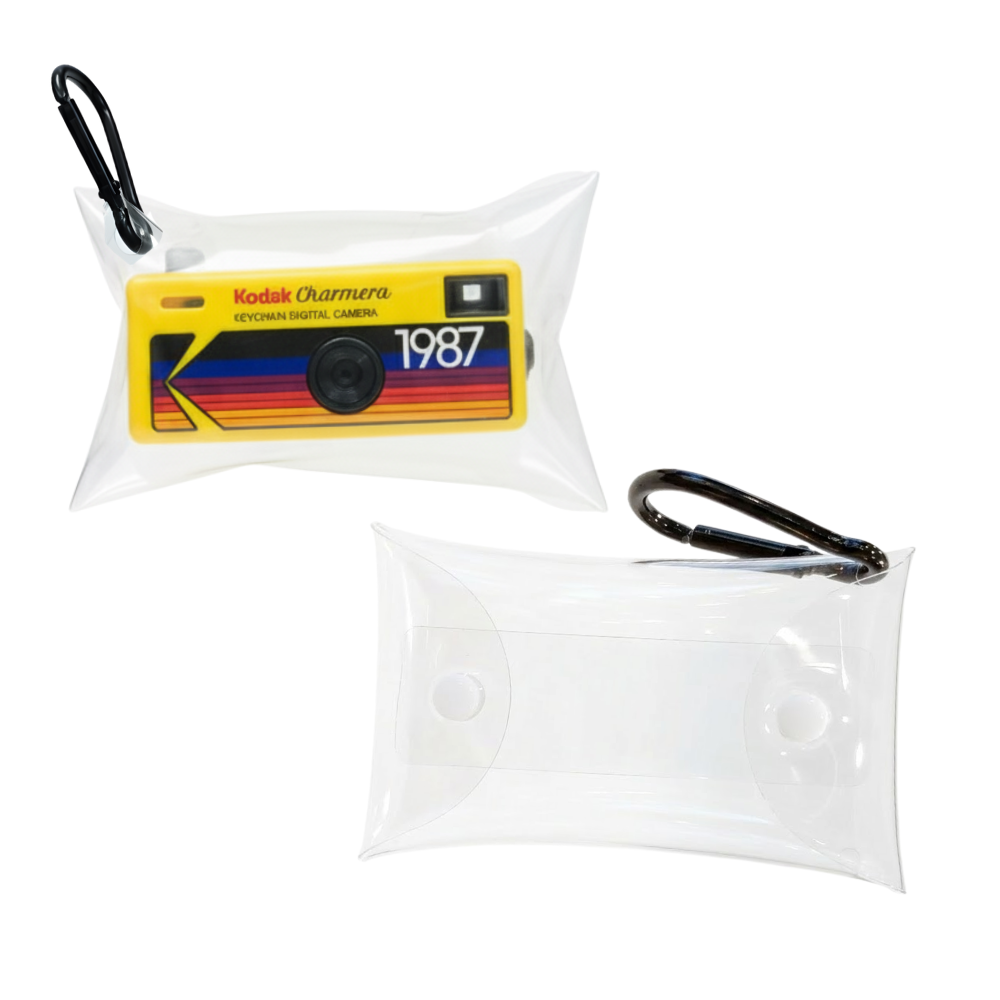 Pikxi Kodak Charmera Clear PVC Case with Metal Keyring & Snap Lock Button