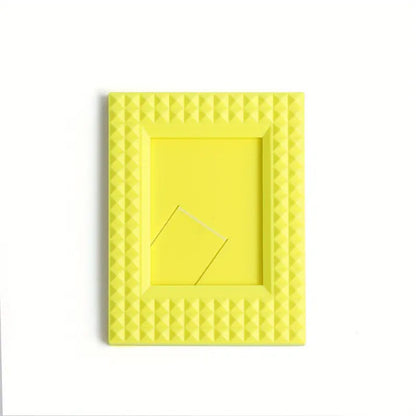 Pikxi Rivet Style Photo Frame for Instax Mini Film, 3 x 2 inch Pictures, Photo Cards, Table Tops, and Shelves Decorative Displays - Yellow