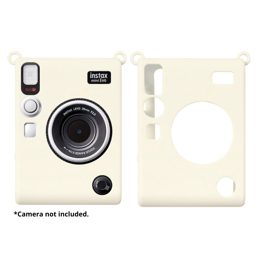 Pikxi Soft Silicone Protective Case for FUJIFILM Instax Mini EVO Instant Film Camera Wear & Drop Resistant with Precise Cutout Holes | White Brown Black Pink Purple Blue Green