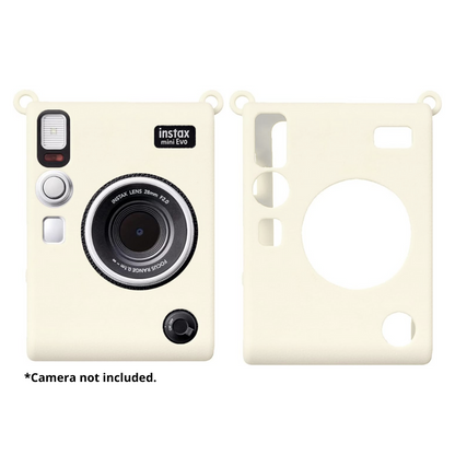 Pikxi Soft Silicone Protective Case for FUJIFILM Instax Mini EVO Instant Film Camera Wear & Drop Resistant with Precise Cutout Holes | White Brown Black Pink Purple Blue Green