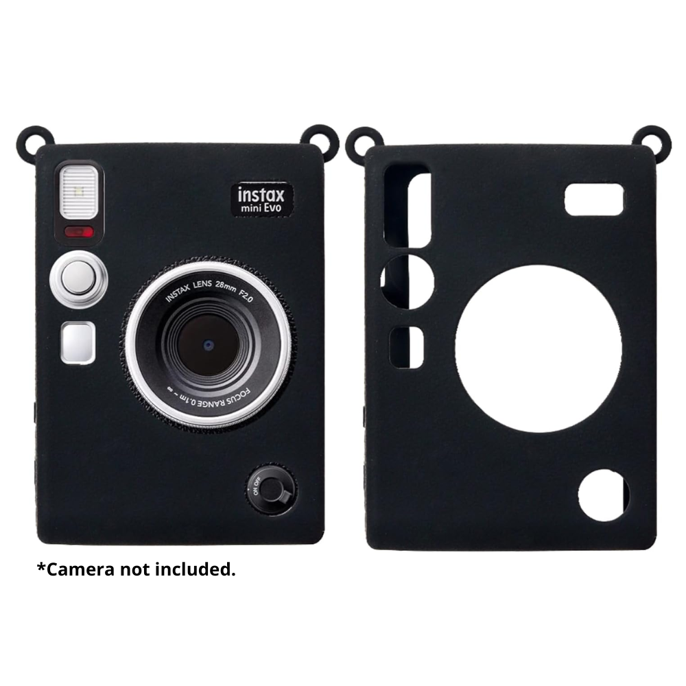 Pikxi Soft Silicone Protective Case for FUJIFILM Instax Mini EVO Instant Film Camera Wear & Drop Resistant with Precise Cutout Holes | White Brown Black Pink Purple Blue Green