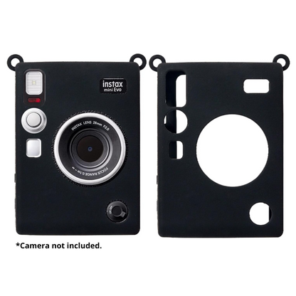 Pikxi Soft Silicone Protective Case for FUJIFILM Instax Mini EVO Instant Film Camera Wear & Drop Resistant with Precise Cutout Holes | White Brown Black Pink Purple Blue Green