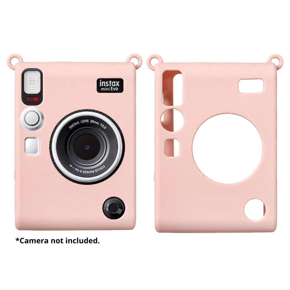 Pikxi Soft Silicone Protective Case for FUJIFILM Instax Mini EVO Instant Film Camera Wear & Drop Resistant with Precise Cutout Holes | White Brown Black Pink Purple Blue Green