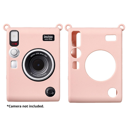 Pikxi Soft Silicone Protective Case for FUJIFILM Instax Mini EVO Instant Film Camera Wear & Drop Resistant with Precise Cutout Holes | White Brown Black Pink Purple Blue Green