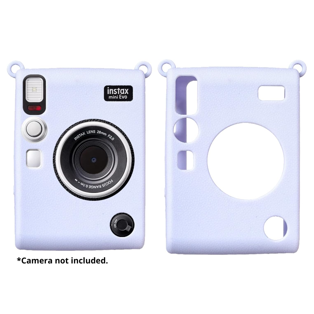 Pikxi Soft Silicone Protective Case for FUJIFILM Instax Mini EVO Instant Film Camera Wear & Drop Resistant with Precise Cutout Holes | White Brown Black Pink Purple Blue Green