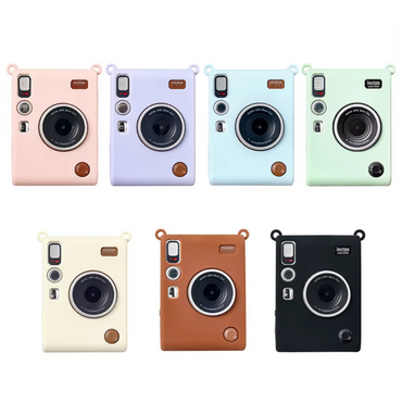 Pikxi Soft Silicone Protective Case for FUJIFILM Instax Mini EVO Instant Film Camera Wear & Drop Resistant with Precise Cutout Holes | White Brown Black Pink Purple Blue Green