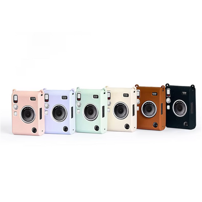 Pikxi Soft Silicone Protective Case for FUJIFILM Instax Mini EVO Instant Film Camera Wear & Drop Resistant with Precise Cutout Holes | White Brown Black Pink Purple Blue Green
