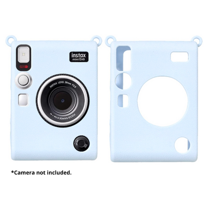 Pikxi Soft Silicone Protective Case for FUJIFILM Instax Mini EVO Instant Film Camera Wear & Drop Resistant with Precise Cutout Holes | White Brown Black Pink Purple Blue Green