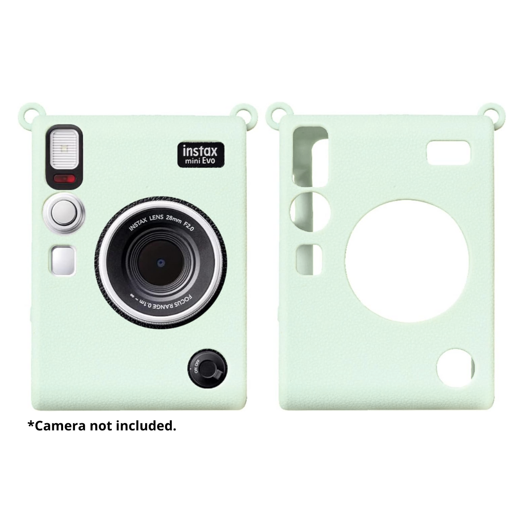 Pikxi Soft Silicone Protective Case for FUJIFILM Instax Mini EVO Instant Film Camera Wear & Drop Resistant with Precise Cutout Holes | White Brown Black Pink Purple Blue Green