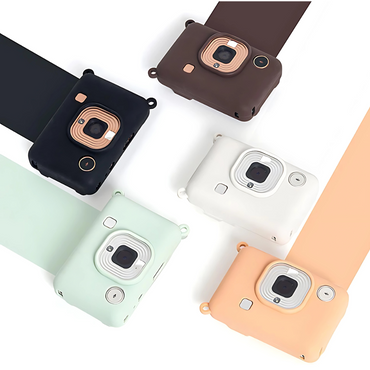 Pikxi Soft Silicone Protective Case for FUJIFILM Instax Mini Li Play Hybrid Instant Digital Film Camera Wear and Drop Resistant with Formfitting Design | Black White Blush Green Brown