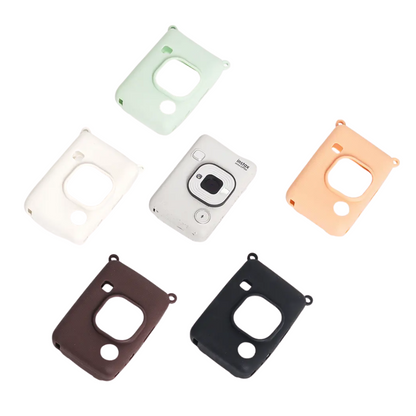 Pikxi Soft Silicone Protective Case for FUJIFILM Instax Mini Li Play Hybrid Instant Digital Film Camera Wear and Drop Resistant with Formfitting Design | Black White Blush Green Brown