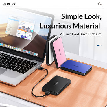 [CLEARANCE] ORICO 2.5" SATA 3.0 USB 3.0 Type-C HDD Hard Drive Enclosure with 6Gbps Transfer Rate and 6TB Max Support Capacity, UASP and TRIM Protocols for PC Desktop Computer Laptop - White | 2588C3-V1-WH