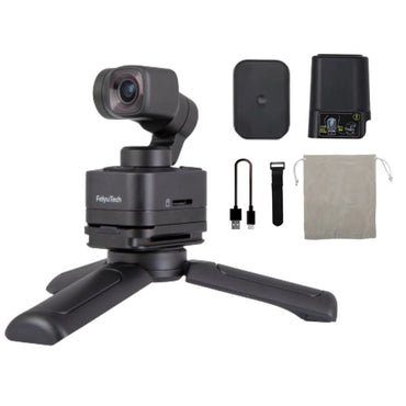FeiyuTech Pocket 3 Kit Cordless Detachable 3-Axis Stabilizer Gimbal Camera - 4K UHD 130° FOV Footage, 12MP Sony 1/2.3" CMOS Sensor, Smart AI Tracking, Break-Point Resume Record, Magnetic Base Mount