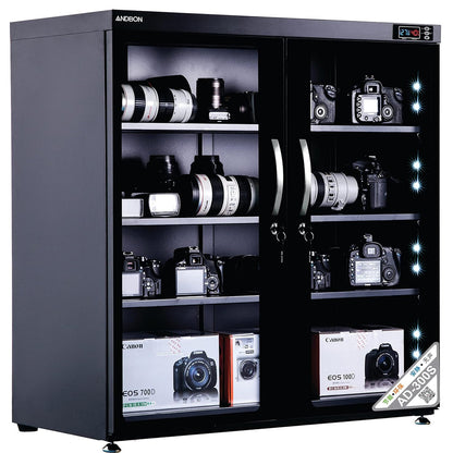 Andbon AD-300S Electric Dry Box Cabinet 300L Digital Automatic Humidity Controller with Adjustable Shelves, LED LCD Display for Jewerly, Watches, Leather Bags, Collectibles, Electronics, Camera, Lens, Photography Equipment Storage
