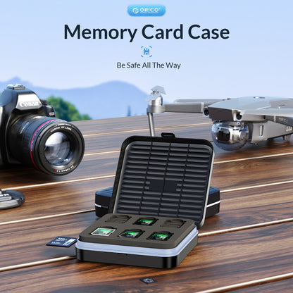 [CLEARANCE] ORICO 16 TF + 4 SD + 2 CF Card Slots Data Storage Case Box with Dustproof, Anti Static and Shockproof Protection | PSCD-3