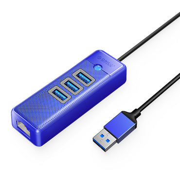 [CLEARANCE] ORICO 1.8 Meter 4 in 1 USB A 3.0 Data Hub with USB-A 3.0 and RJ45 Ports with 5Gbps Transfer Rate, 2.5G / 1000Mbps Internet Speed for Windows 8/10, macOS, Linux | PW3UR-U3 | White