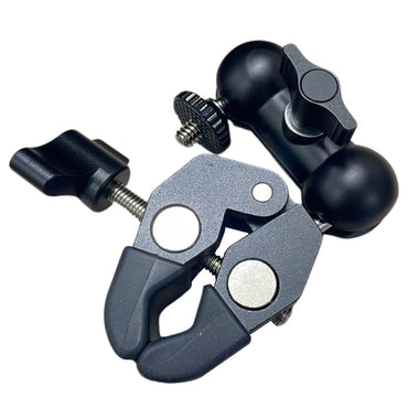 [CLEARANCE] Pxel C-Type Super Clamp Clip Aluminum Alloy 360° Dual Ball Head with Magnetic MagSafe Mount Holder for Smartphones & Magnetic Cases, 1.5 to 5cm Maximum Clamping Range, 7cm Arm Length for Photography, Live & Video Recording | MA1 MA6