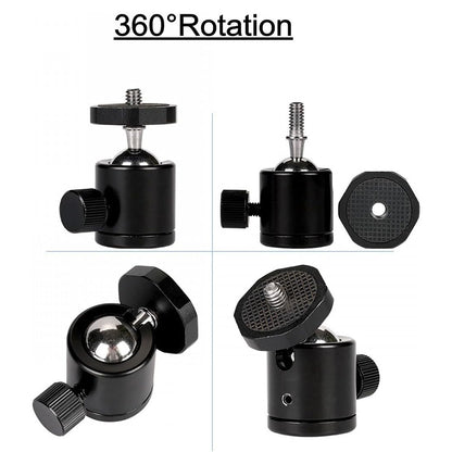 Pxel AA-SC1 AA-SC2 Power Clamp Crab Claw C-Clamp with 360° Ball Head, 1/4" Screw, 2 Prong Action Camera Adapter and Cold Shoe Mount for LED Lights, Camera Mounting, Tripods and Light Stands for Studio Photography