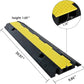 Pxel CR-2C Flip-Open Heavy Duty Cable Hose Rubber Protector Ramp (10 x 40") Floor Cord Cover with 2-Channel Track and Anti Slip Surface for Cables and Wires