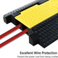 Pxel CR-2C Flip-Open Heavy Duty Cable Hose Rubber Protector Ramp (10 x 40") Floor Cord Cover with 2-Channel Track and Anti Slip Surface for Cables and Wires