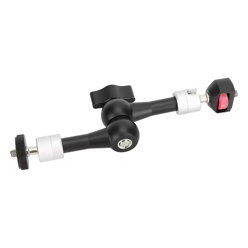 Pxel Articulating Aluminum Alloy Magic Arm with Dual 360° Ball Head + Dual 1/4" Thread Screw Mounts with 3.3lb / 1.49kg Max Payload for Camera Monitors, Action Cameras & Camera Accessories | MA8 | MA9