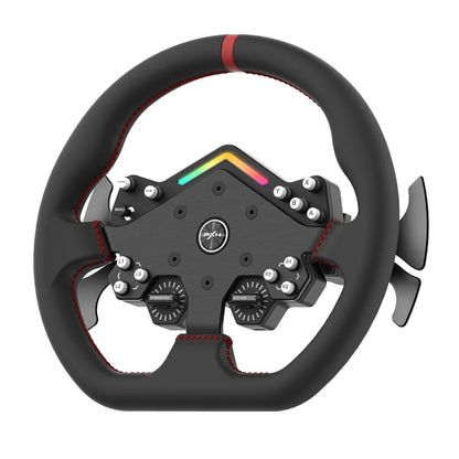 PXN V12 Lite Quick Release Racing Wheel with Carbon Fiber Paddle Shifters, RGB Light Indicators, Programmable Buttons - Multi-Platform Game Driving Steering Wheel Controller for PC, PS4, PS5, Xbox Gaming Console