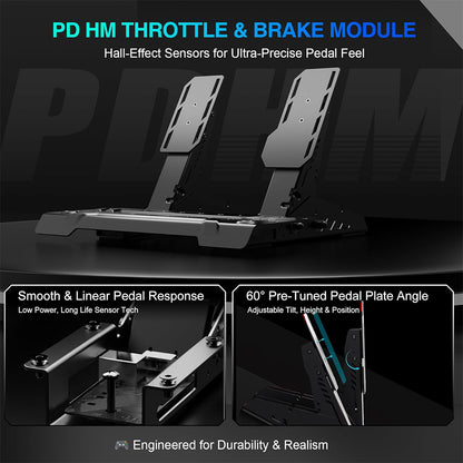 PXN VD6 & VD4 Direct Drive Sim Racing Wheel Bundle with High-Torque Servo Motor Base, Hall Sensor Pedals, Programmable Buttons, Quick Release Steering Wheel & SimRacing Software PC, PS4 / PS5 Pro, Xbox Series, Gaming Console Accessories
