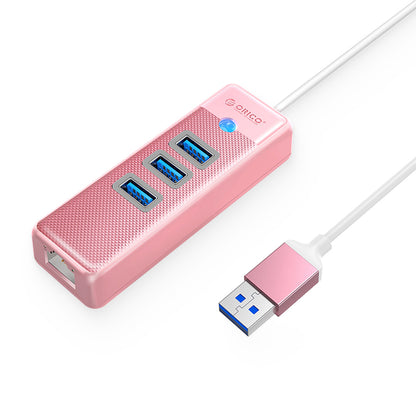 [CLEARANCE] ORICO 4-in-1 USB-A 3.0 Data Hub with 5Gbps USB-A 3.0 Input, 2.5Gbps Ethernet, 5Gbps USB 3.0 Type A Output for Windows 8/10, macOS, Linux | Blue