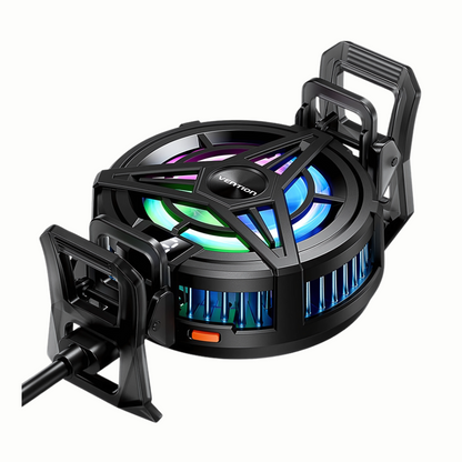 Vention Magnetic RGB Mobile Phone Cooler with 3-Speed Modes, Digital Temperature LED Display, USB-C Charging Power Output and Magnet Ring + Detachable Back Clip-On Design for MagSafe iPhone, Smartphone and Other Devices