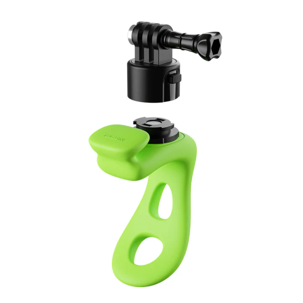 TELESIN Handlebar Elastic Silicone Mount for Bike Motorcycle 360 Degree Rotation, QR Quick Release Design for GoPro Insta360 DJI Action Cameras