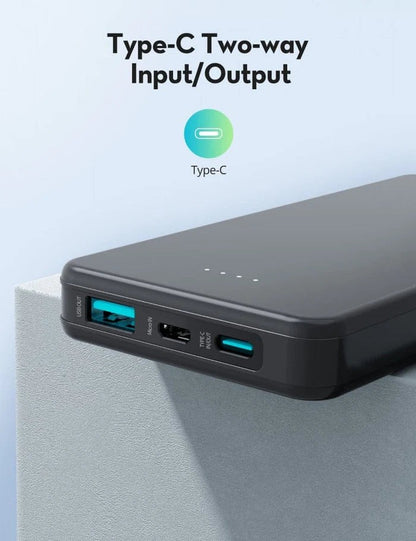[CLEARANCE] RAVPower 10000mAh 3-Port PD Pioneer 15W Fast Charging Power Bank with i-Smart Technology, Two-Way Type-C In/Out, LED Indicator Light, and Portable Design for Smartphone and iPad | RP-PB1215