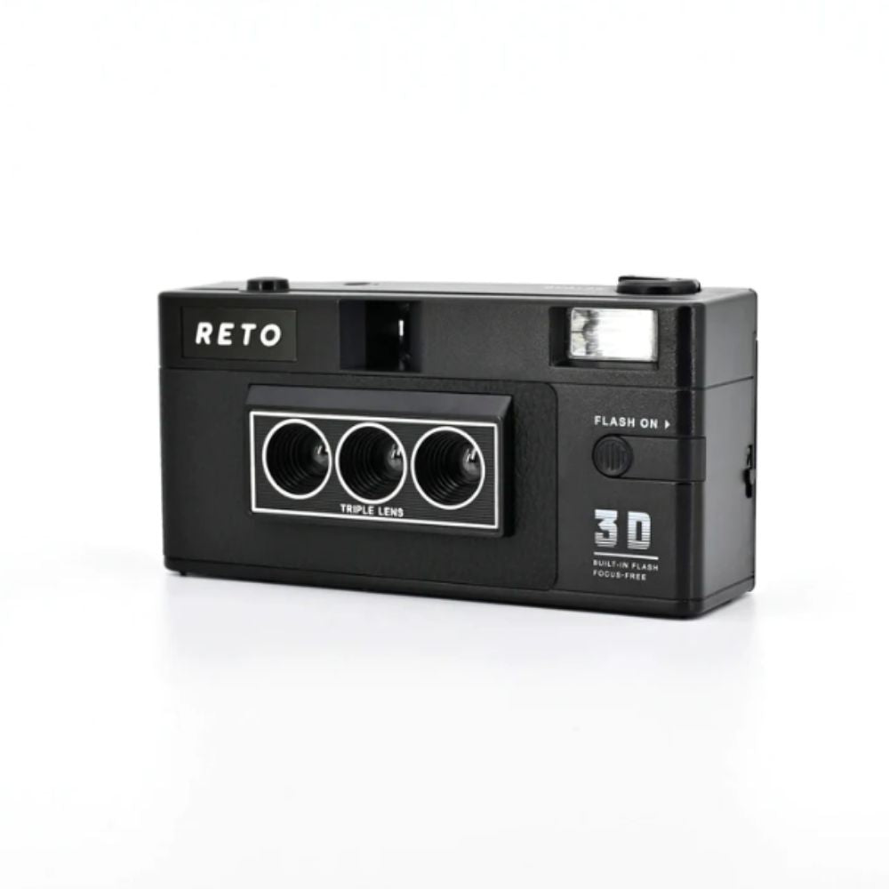 RETO 3D Classic Retrospekt Reusable Film Camera with Built-in Flash, 135 35mm Film Format, Film Reload, App Support and Focus-Free for Photography