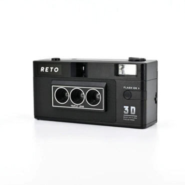 [CLEARANCE] RETO 3D Classic Retrospekt Reusable Film Camera with Built-in Flash, 135 35mm Film Format, Film Reload, App Support and Focus-Free for Photography