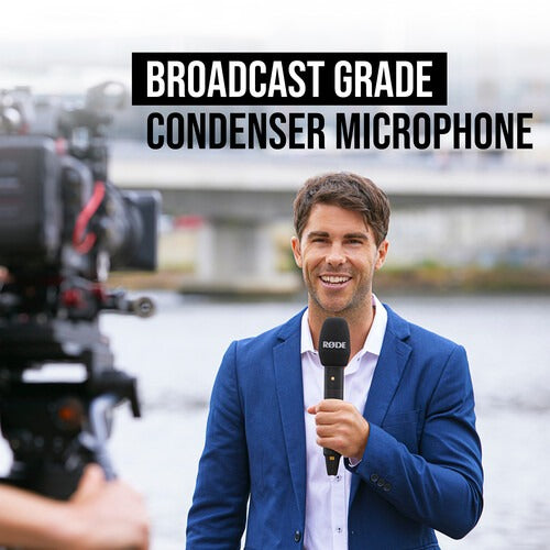 Rode Interview Pro Omnidirectional Condenser 2.4GHz Wireless Handheld Microphone with USB Type-C Input, RODE Central App Support, 200m Max Range and 30Hrs Battery Life for Interviews