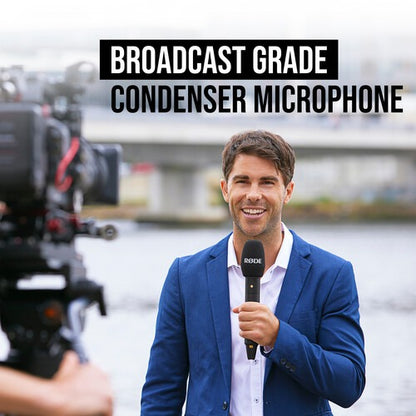Rode Interview Pro Omnidirectiol Condenser 2.4GHz Wireless Handheld Microphone with USB Type-C Input, RODE Central App Support, 200m Max Range and 30Hrs Battery Life for Interviews