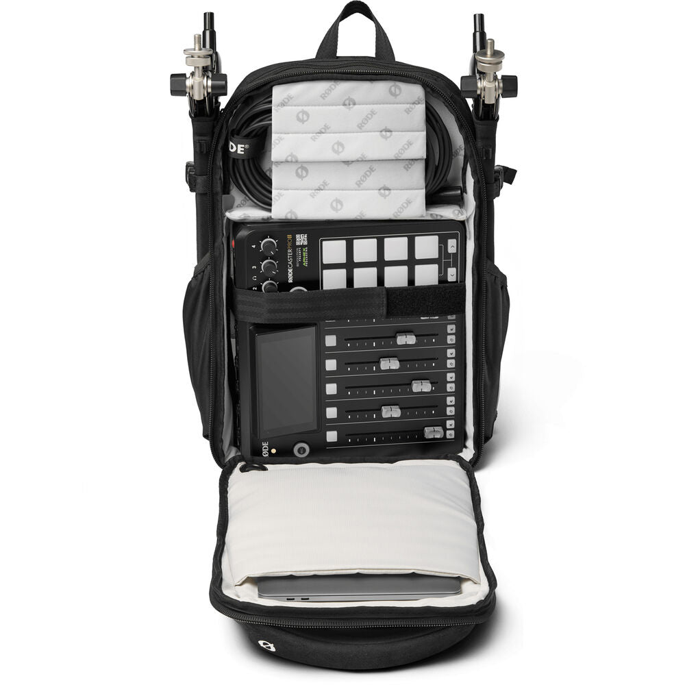 Rode 18L Backpack for RODECaster PRO II Studio Audio Interface with Zipper Closure, Water Resistant and 16" Laptop Compartment