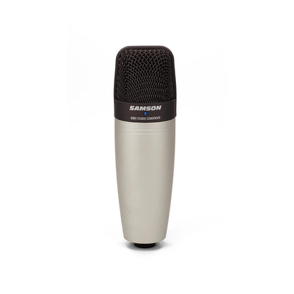 Samson C01 SR850 Cardioid Condenser Microphone Headphone Bundle Kit Set with 10Hz to 30kHz Frequency Response, 19mm Large Diaphragm, Enhanced Ambient Listening, & Gold Plated XLR Connector for Studio, Podcast, Recordings, Acoustics