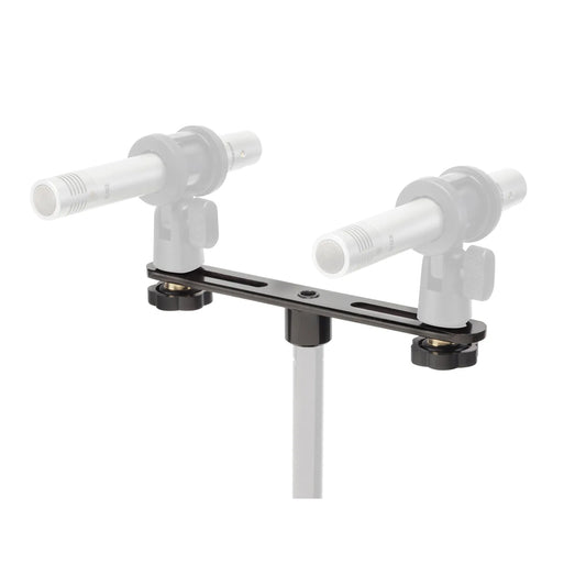 Samson DMA2 Dual Stereo Microphone Stand Adapter with Adjustable 360° Rotating and 2-7" Sliding Screw Type Mount for 5/8"-27 Threading Mic Stands