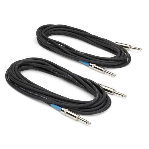 Samson 1 / 3 / 6 Meters Instrument Cable Pack of 2 with 6.35mm Male to Male AUX Neutrik Mono Jack Connectors for Professional Audio Recording and Performance | ESAIC3 ESAIC10  ESAIC20