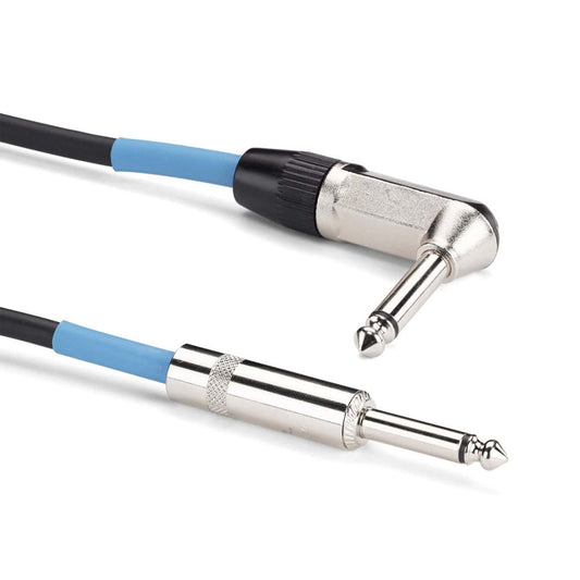 Samson TOURtek TIL 1 / 3/ 6 / 8 Meters AUX Angled to Straight High Performance Instrument Cable  with PVC Jacket, Nickel Plated Neutirk Connectors, and Copper Mesh Shielding | ESATIL3 ESATIL10 ESATIL20 ESATIL25