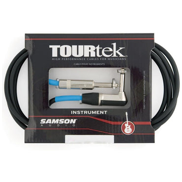 [CLEARANCE] Samson TOURtek TIL 6 Meters 6.35mm AUX Angled to Straight High Performance Instrument Cable with PVC Jacket, Nickel Plated Neutirk Connectors, and Copper Mesh Shielding | ESATIL20