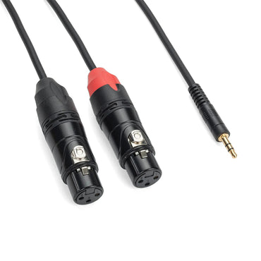 [CLEARANCE] Samson TOURtek PRO TPADXF8 3 Meters 3.5mm to Dual 3 Pin XLR Female Breakout Cable with PVC Jacket, Gold Plated Neutrik Connectors and Copper Mesh Shielding | ESATPADXF89