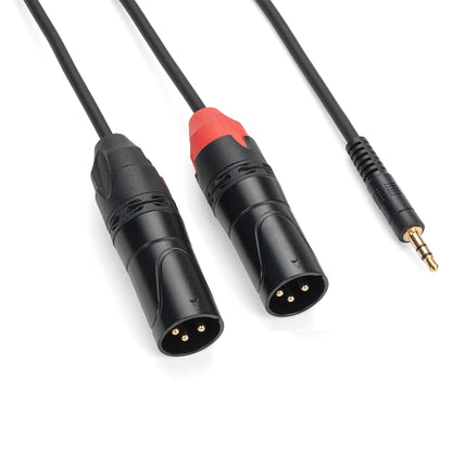 Samson TOURtek PRO TPADXM 3 Meters 3.5mm to Dual 3 Pin XLR Female Breakout Cable with PVC Jacket, Gold Plated Neutrik Connectors and Copper Mesh Shielding | ESATPADXM899