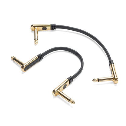 Samson TOURtek PRO TPF 0.2 / 0.3 Meters 6.35mm AUX Instrument Patch Cable with Angled Gold Plated Plug Connectors - 2 Pieces | ESATPFAP ESATPFAP1