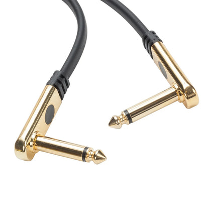 [CLEARANCE] Samson TOURtek PRO TPF 0.2 / 0.3 Meters 6.35mm AUX Instrument Patch Cable with Angled Gold Plated Plug Connectors - 2 Pieces | ESATPFAP ESATPFAP1
