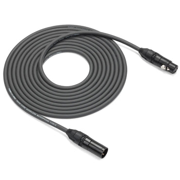 Samson TOURtek PRO 5 Meters 3 Pin XLR Male to Female Quad Core Premium Microphone Audio Cable with PVC Jacket, Gold Plated Neutrik Connectors and Copper Mesh Shielding | ESATPMQ15