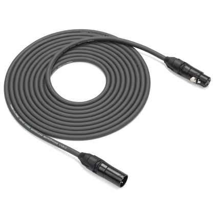 Samson TOURtek PRO 5 Meters 3 Pin XLR Male to Female Quad Core Premium Microphone Audio Cable with PVC Jacket, Gold Plated Neutrik Connectors and Copper Mesh Shielding | ESATPMQ15