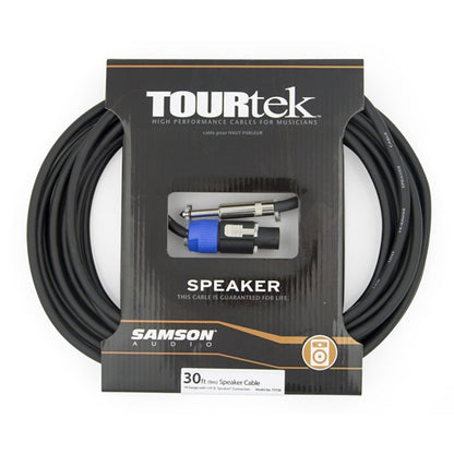 [CLEARANCE] Samson TOURtek TST 9 Meters Speakon to 6.35mm AUX Mono Speaker Audio Cable with PVC Jacket, Nickel Plated Neutirk Connectors, and Copper Mesh Shielding | ESATST30